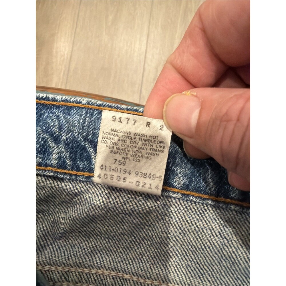 Men's Vintage Levi's 505 Orange Tab Jeans Size 36x34 Straight Leg Blue Denim - Picture 3 of 10